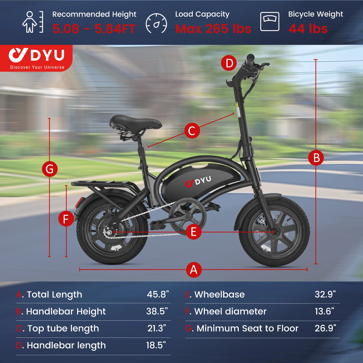 DYU D3F Folding Electric Bike For Convenient City Riding