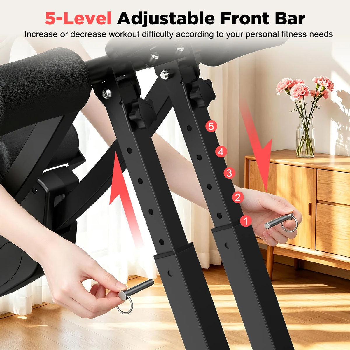 Foldable Dual Track Ab Trainer With Adjustable Resistance LCD Display
