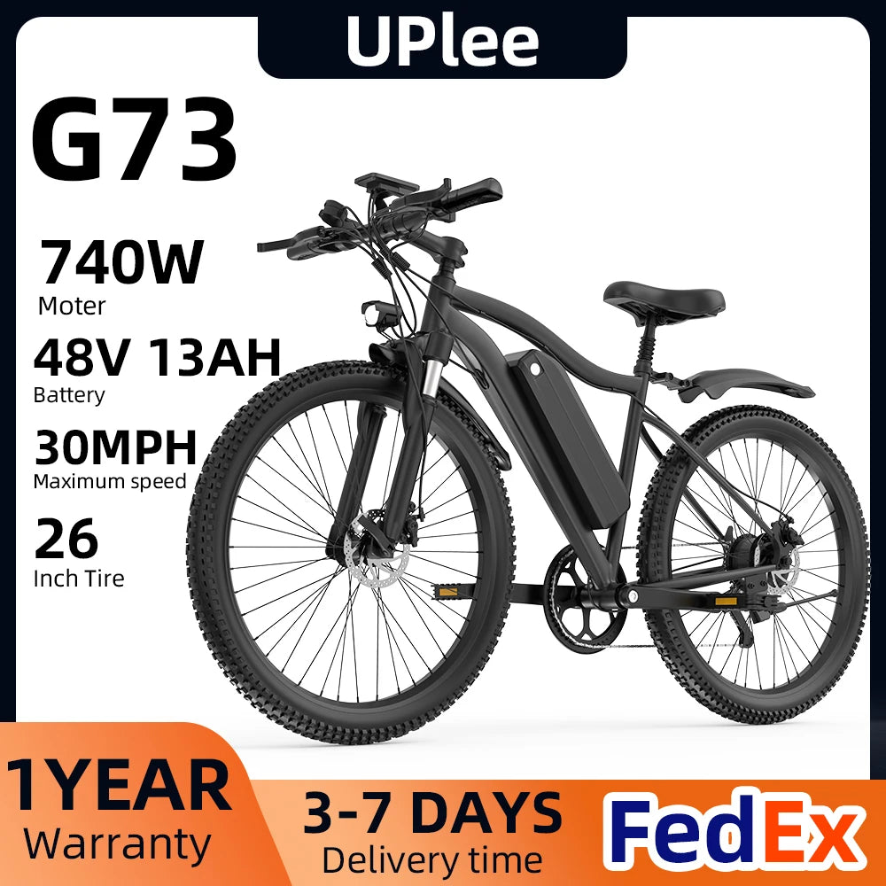 UPlee G73 Electric Fat Tire Mountain Bike With Brushless Motor