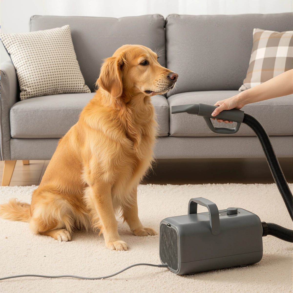 Pet Grooming Vacuum Kit With Blow Dryer And Adjustable Heat