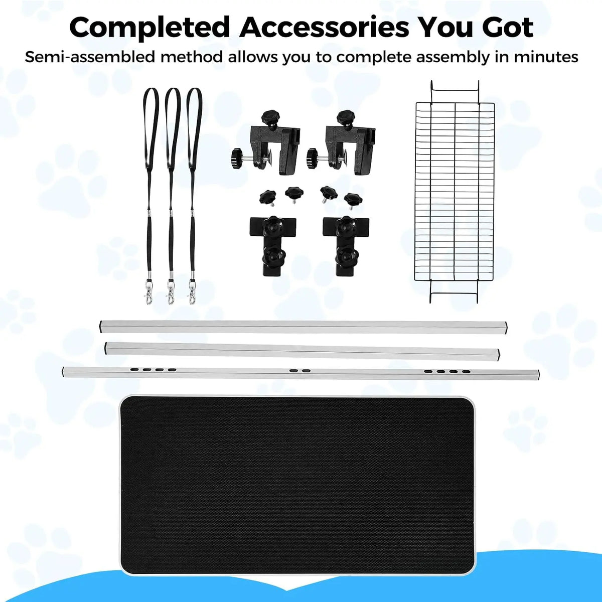 Garvee Professional Foldable Dog Grooming Table With Adjustable Safety Arm