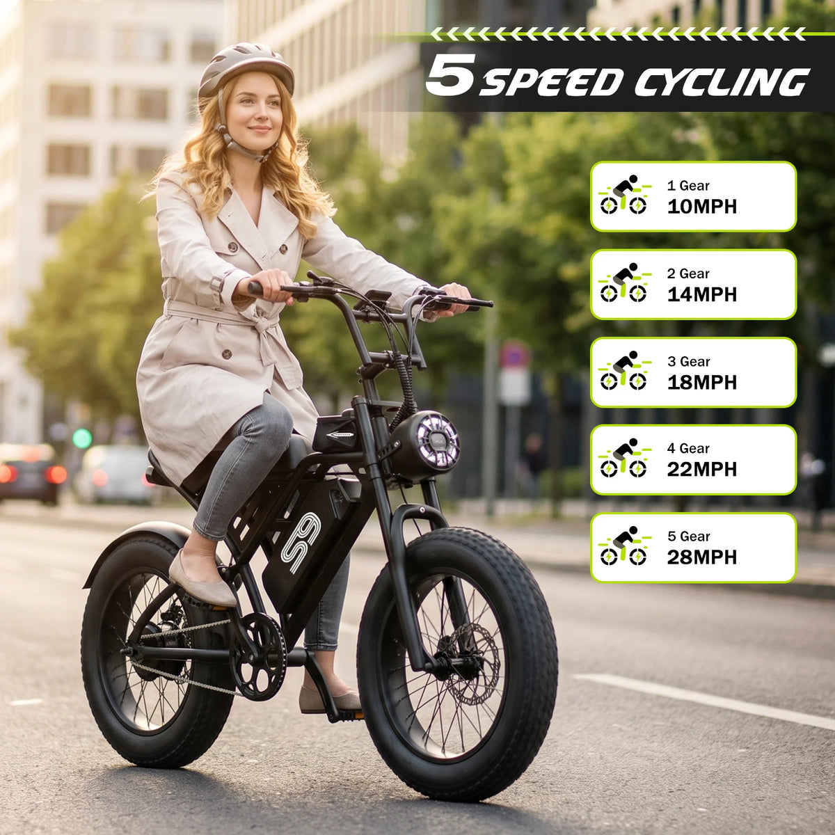ASKGO Adult Electric Fat Tire All Terrain Dirt Bike