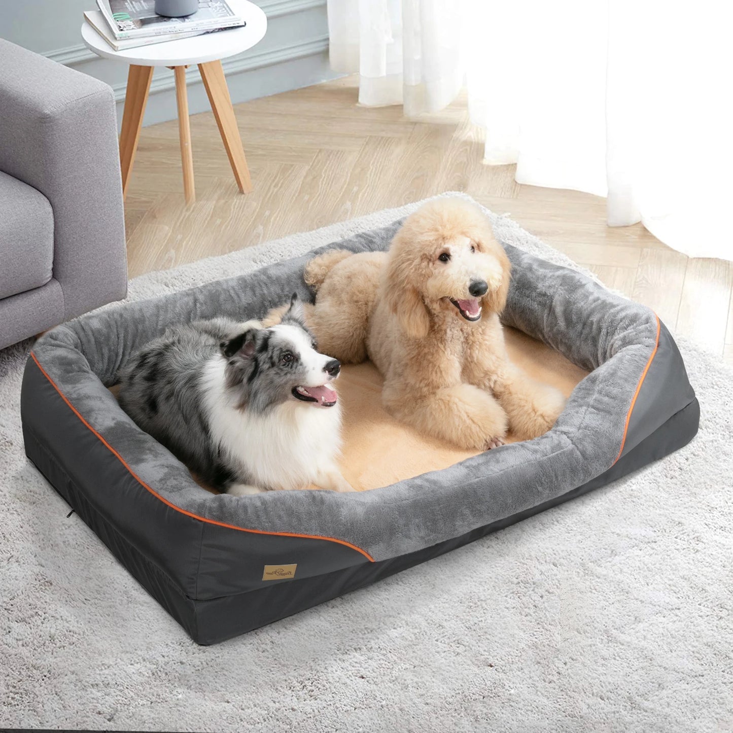 BINGOPAW Anti Allergy Dog Bed Removable Washable Fleece Cover Waterproof