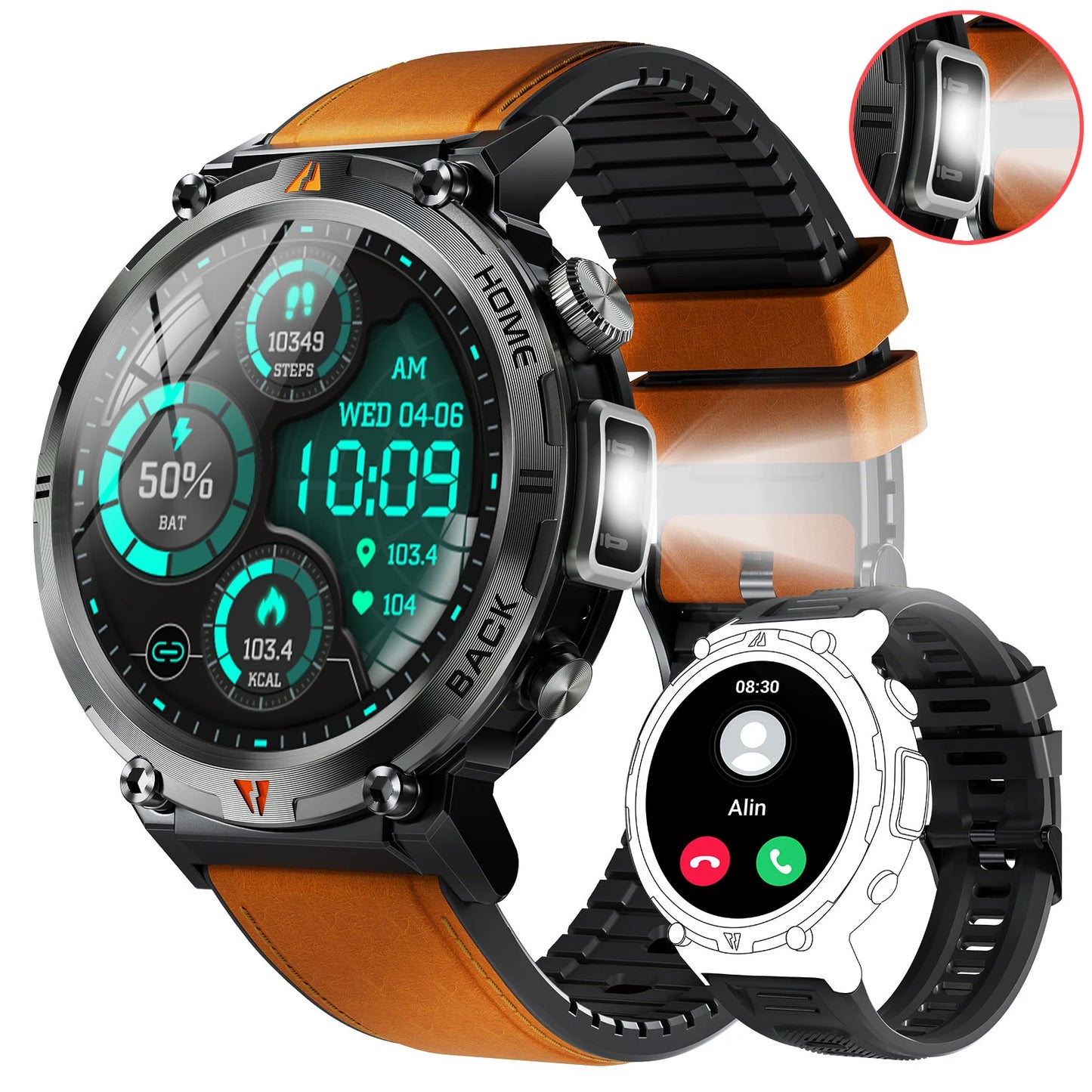 EIGIIS KE3 Bluetooth Smartwatch For Men With Health Monitor
