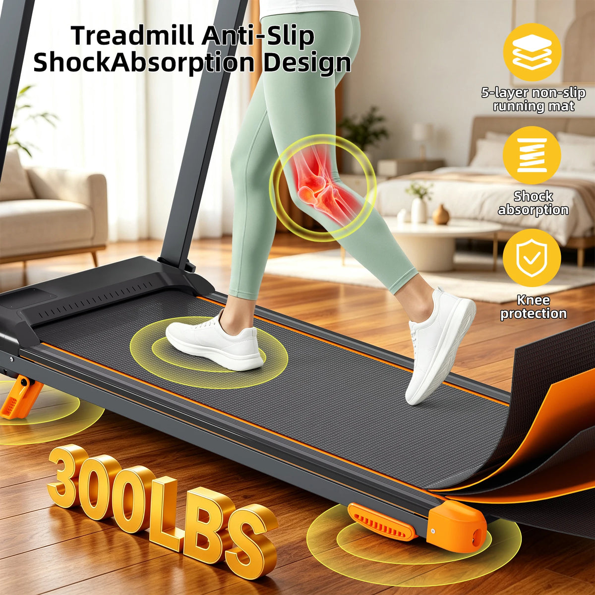 Foldable 3-in-1 Walking Pad Treadmill With Incline And HIIT Modes