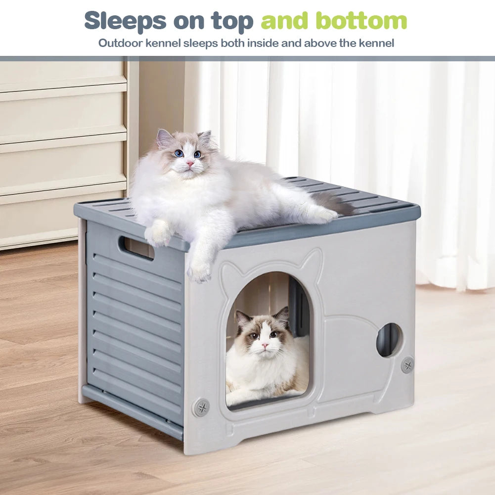 Rainproof Outdoor Cat House For Cozy All Season Pet Comfort