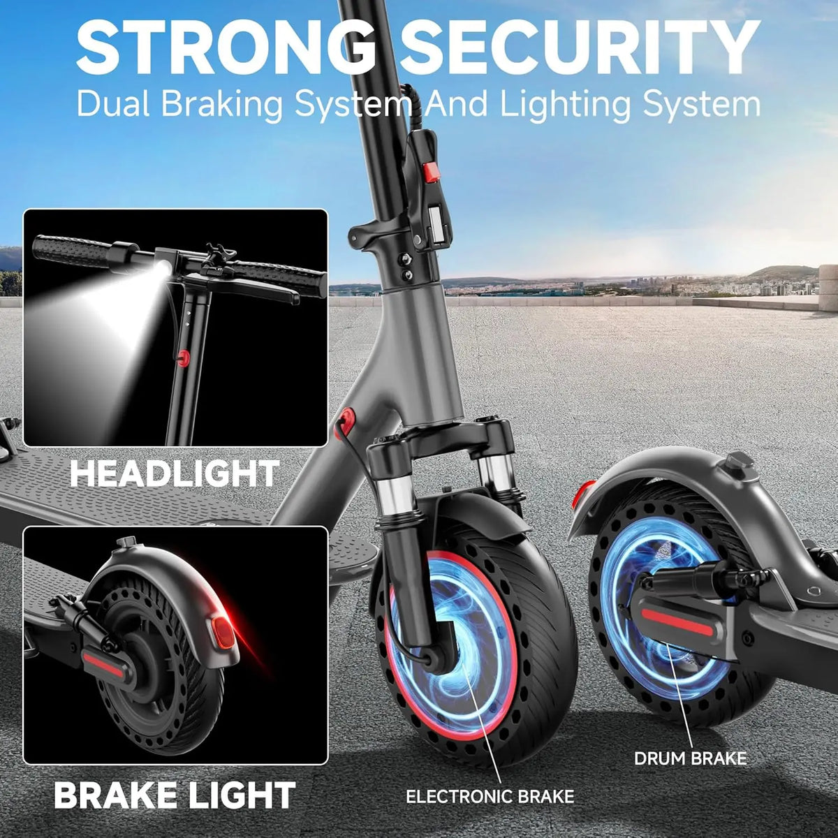 AOVOPRO 500W Electric Scooter With App Control And Dual Braking