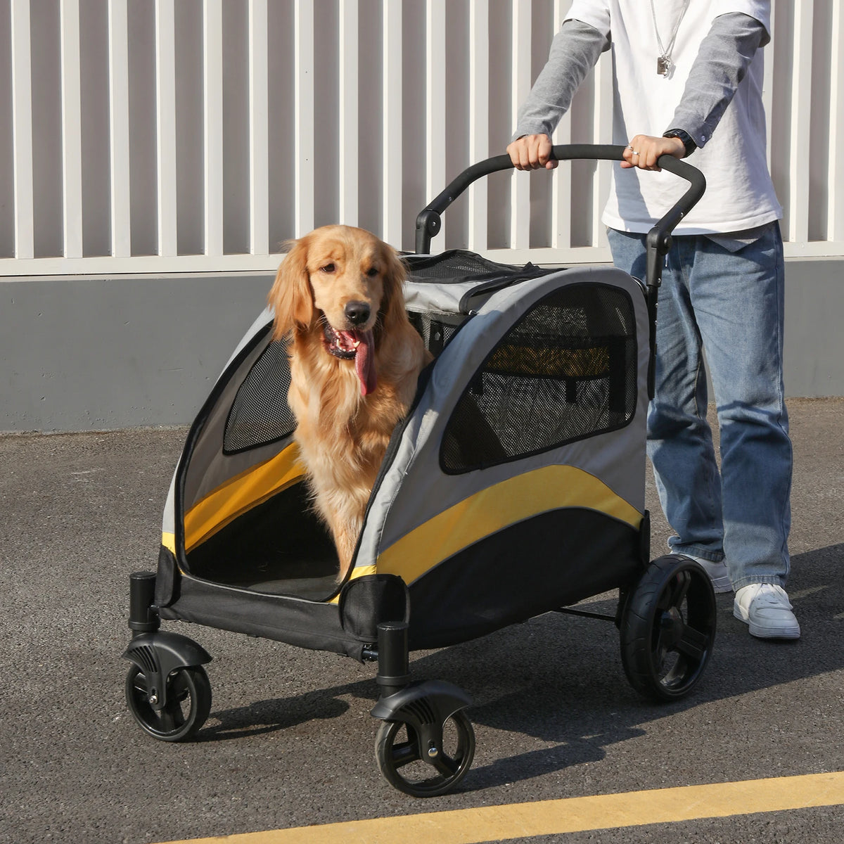 Portable Foldable Breathable Pet Stroller for Dogs and Cats Travel