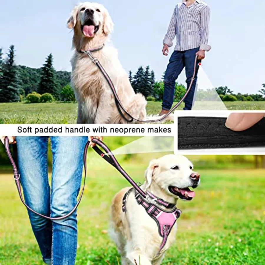Reflective Nylon No Pull Dog Harness Collar And Leash Set