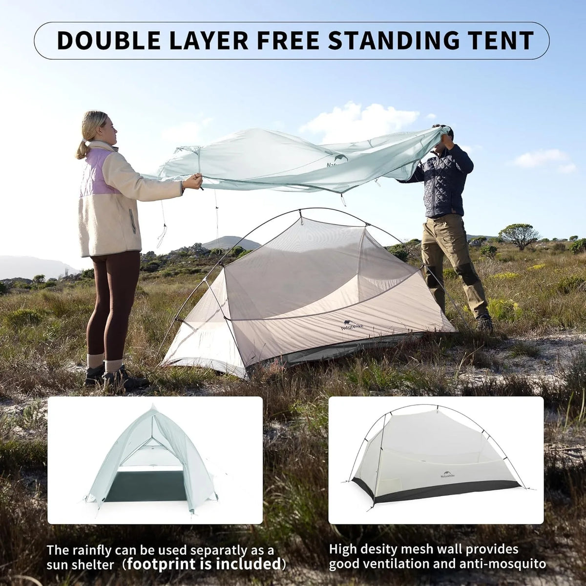 Naturehike Ultralight Double Layer Waterproof Backpacking Camping Tent
