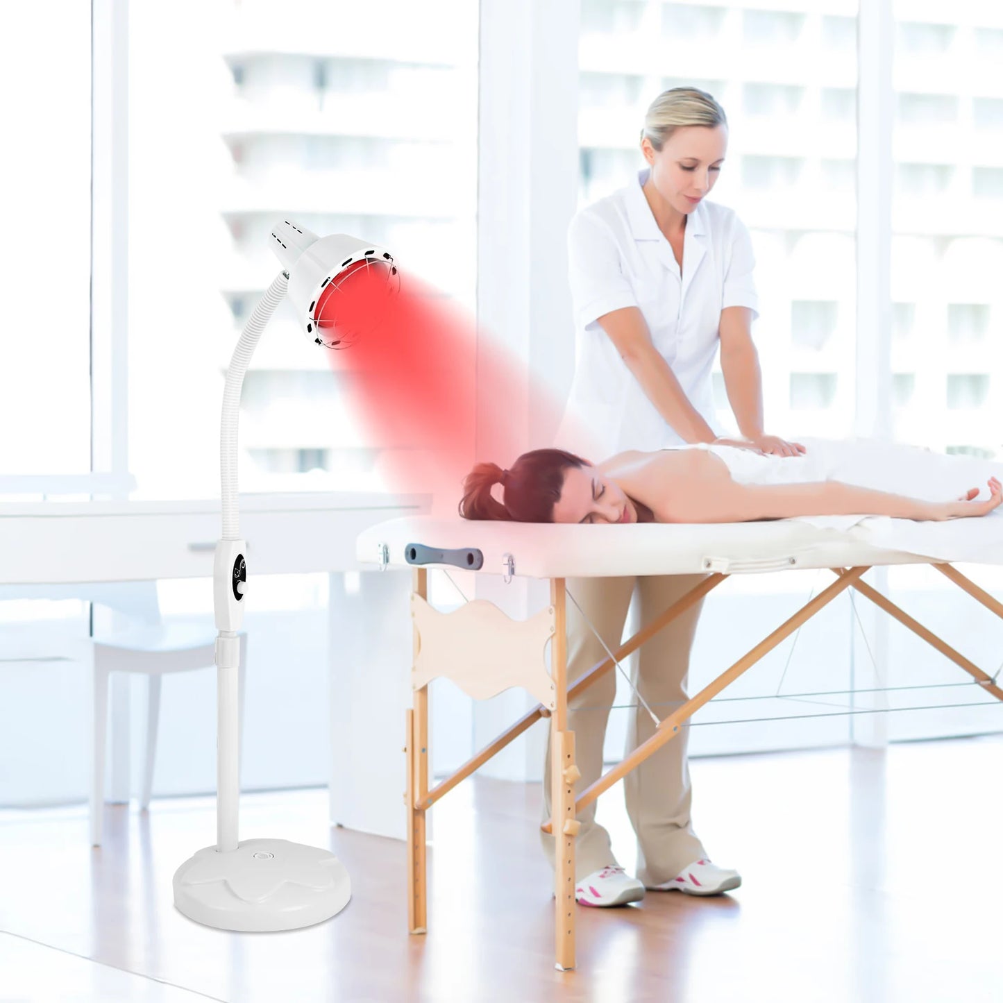 Infrared Heat Therapy Lamp 275W for Pain Relief, Adjustable Angle, Home Use