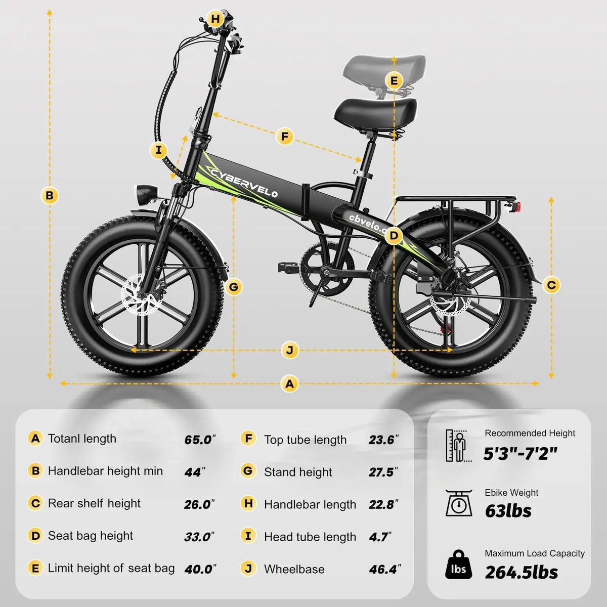 Cybervelo Foldable Off Road Electric Bike With Long Range Battery