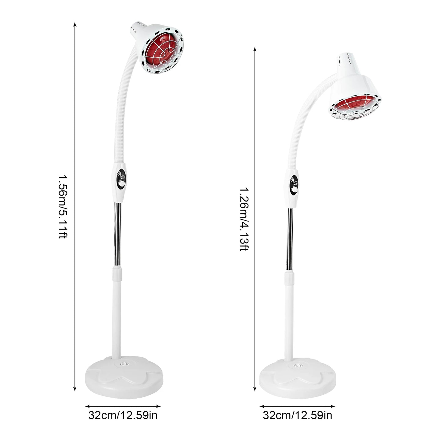 Infrared Heat Therapy Lamp 275W for Pain Relief, Adjustable Angle, Home Use