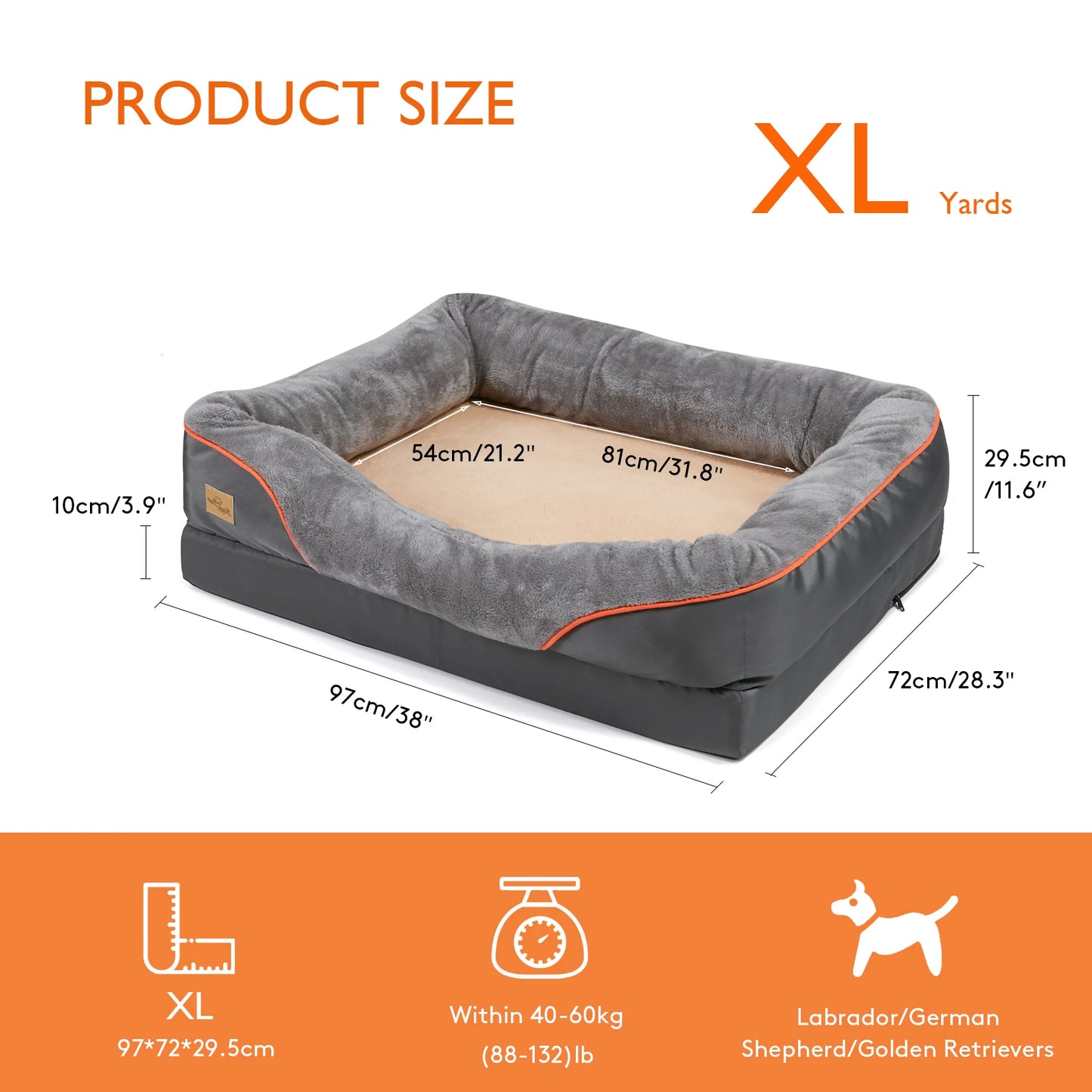 BINGOPAW Anti Allergy Dog Bed Removable Washable Fleece Cover Waterproof