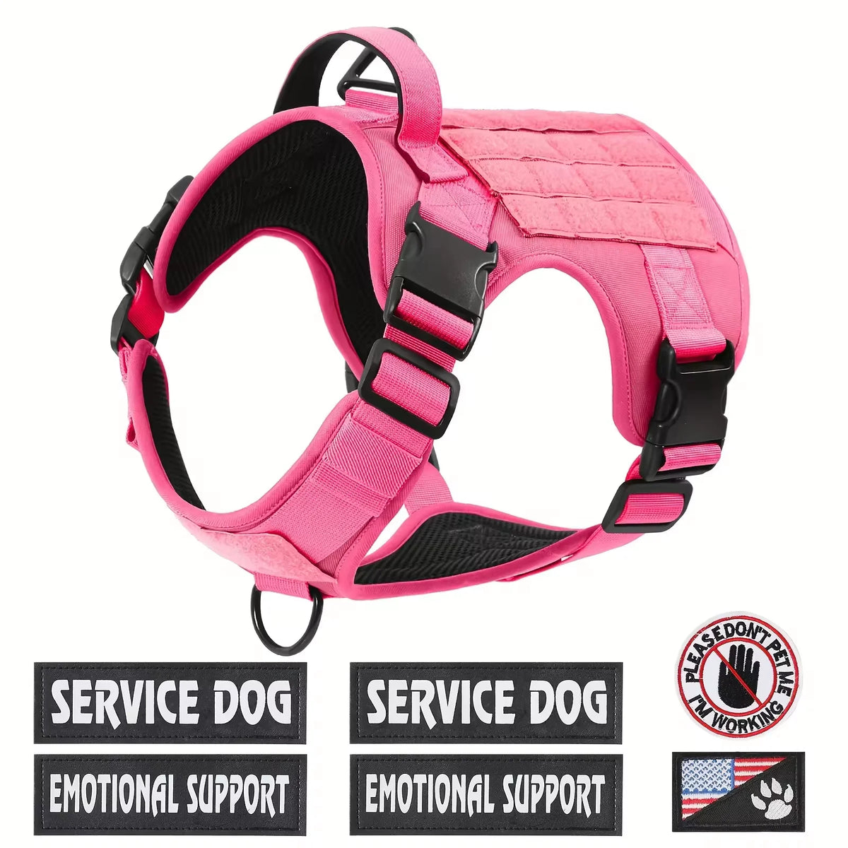 Tactical Dog Harness With Reflective Straps And No Pull Control