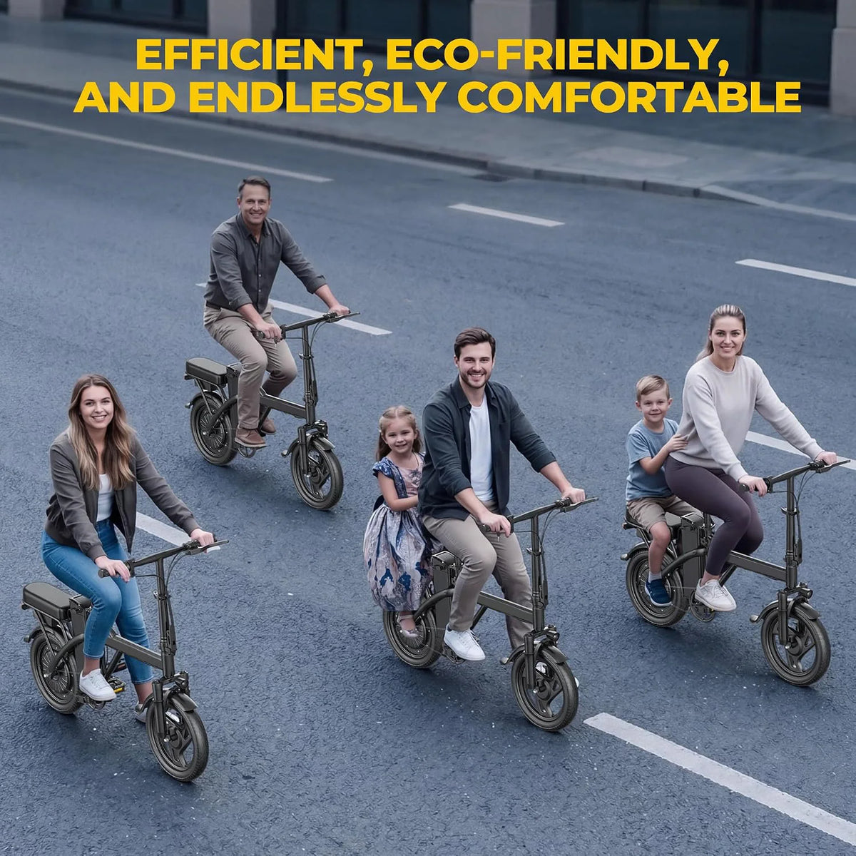AOVOPRO Foldable Electric Bike With 500W Motor And Two Seats