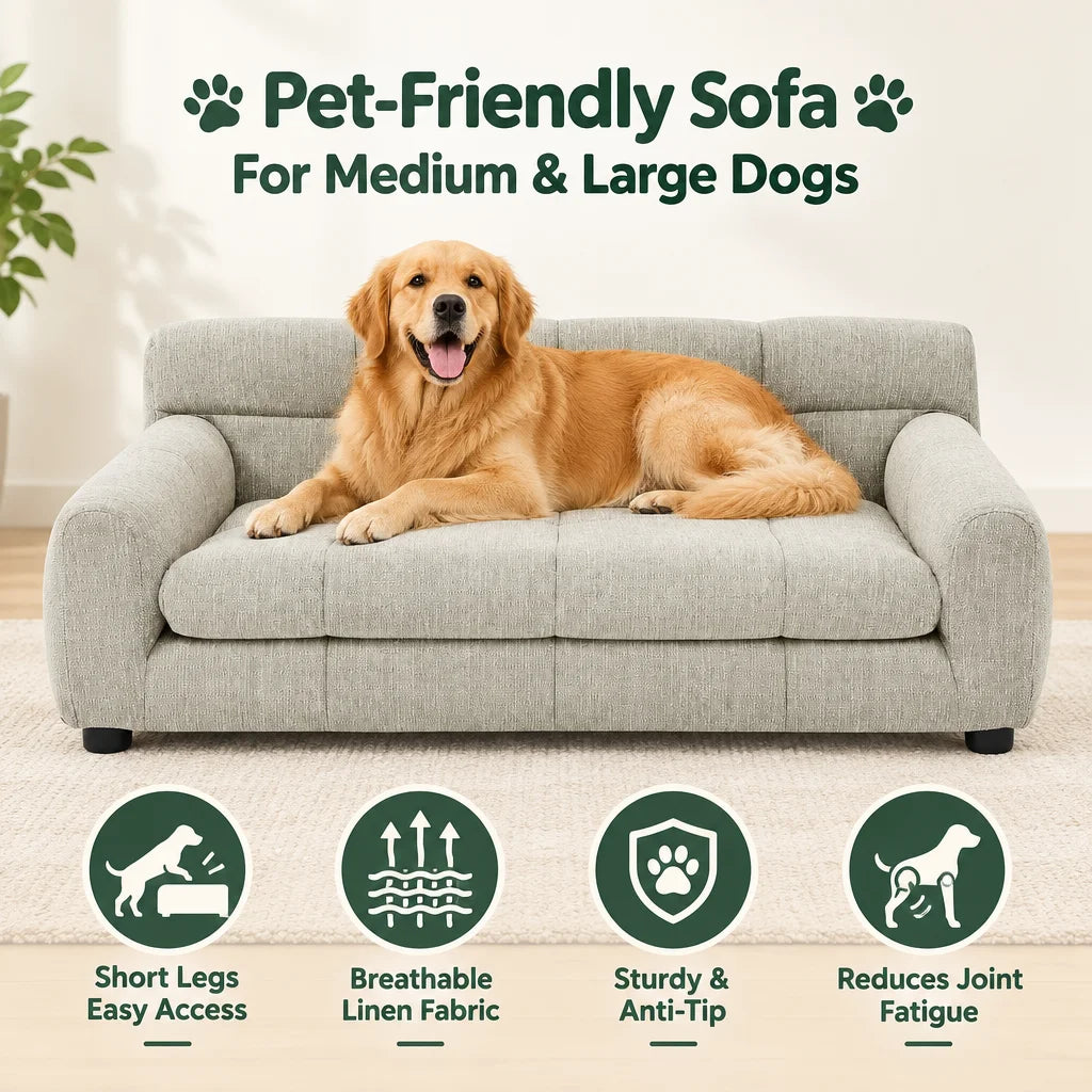 Breathable Dog Sofa Bed With Backrest And Armrests