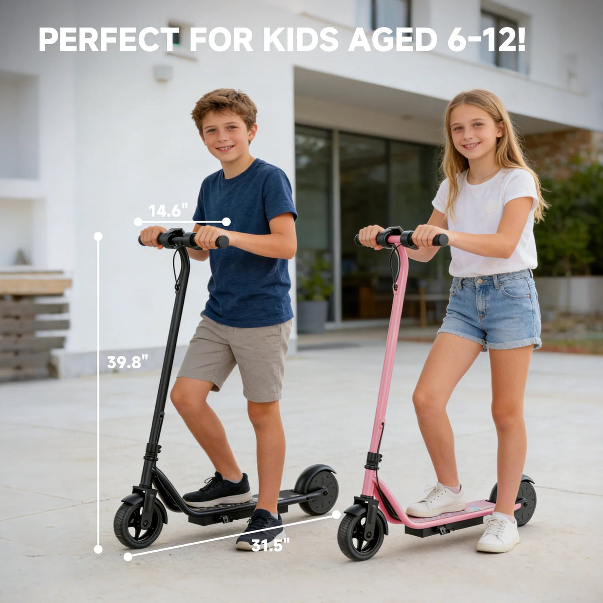 Ladped Electric Scooter for Kids With Three Speed Modes