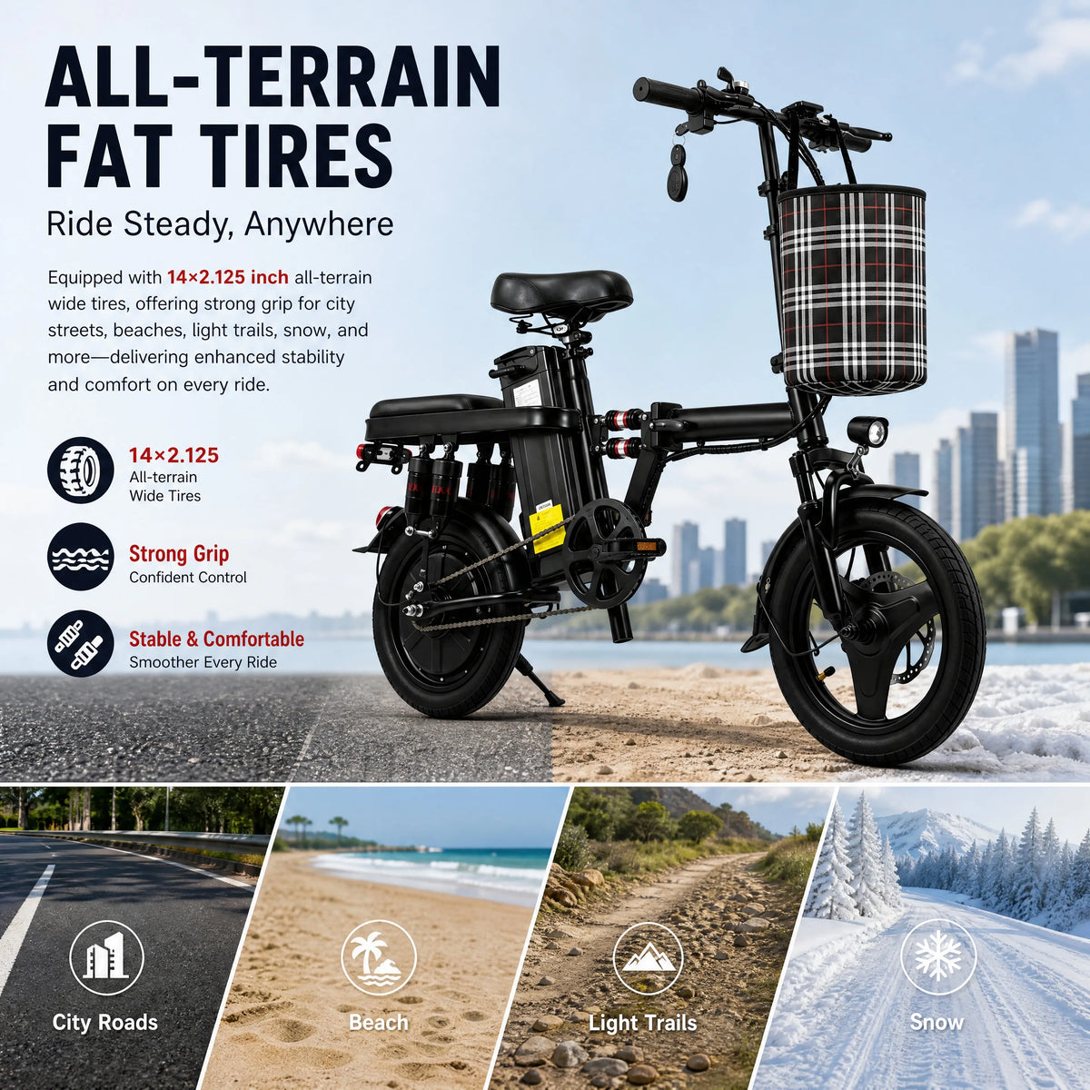 Portable Folding Electric Bike With Lithium Battery And Dual Suspension