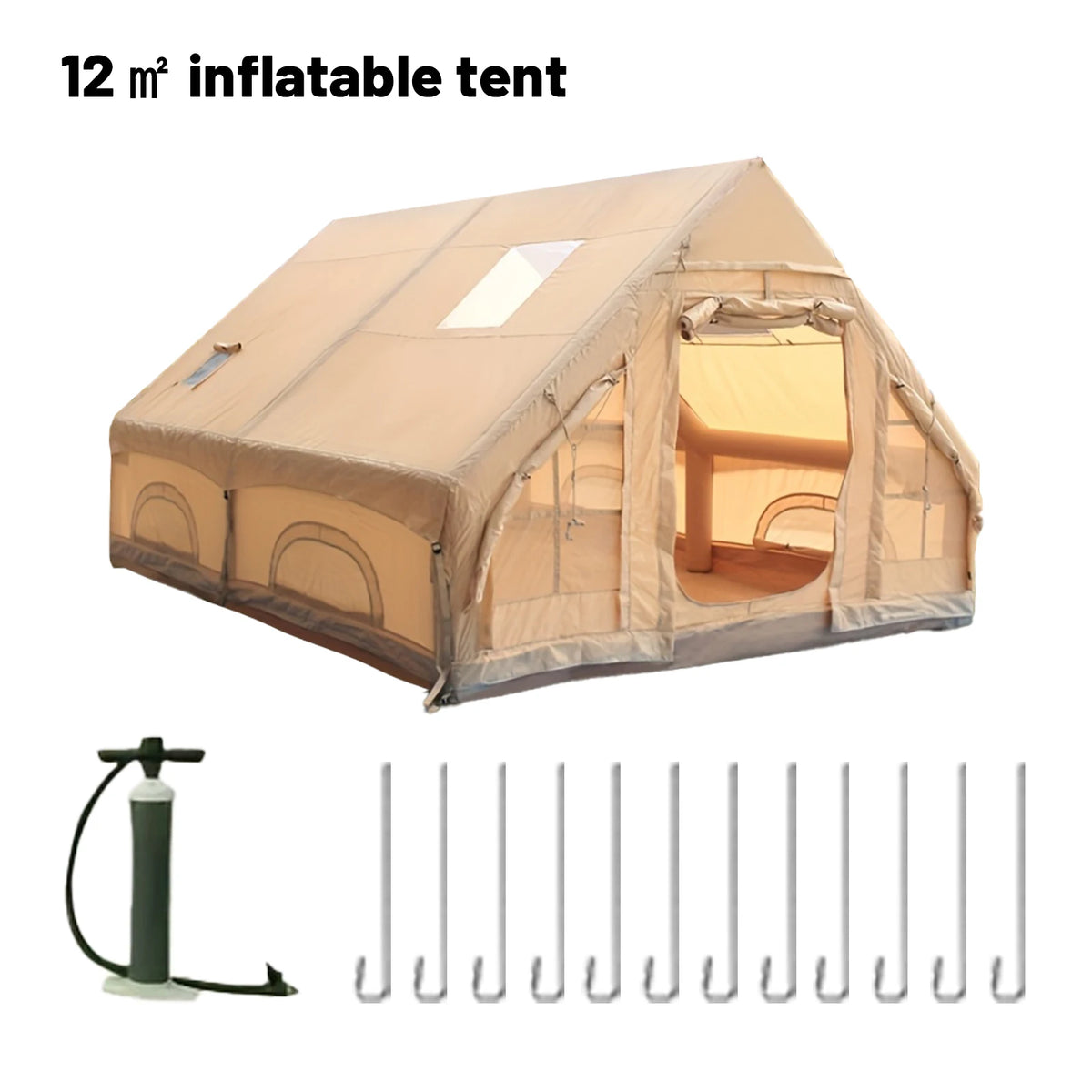 Pakicetus Inflatable Camping Tent With Stove Jack For Family Adventures