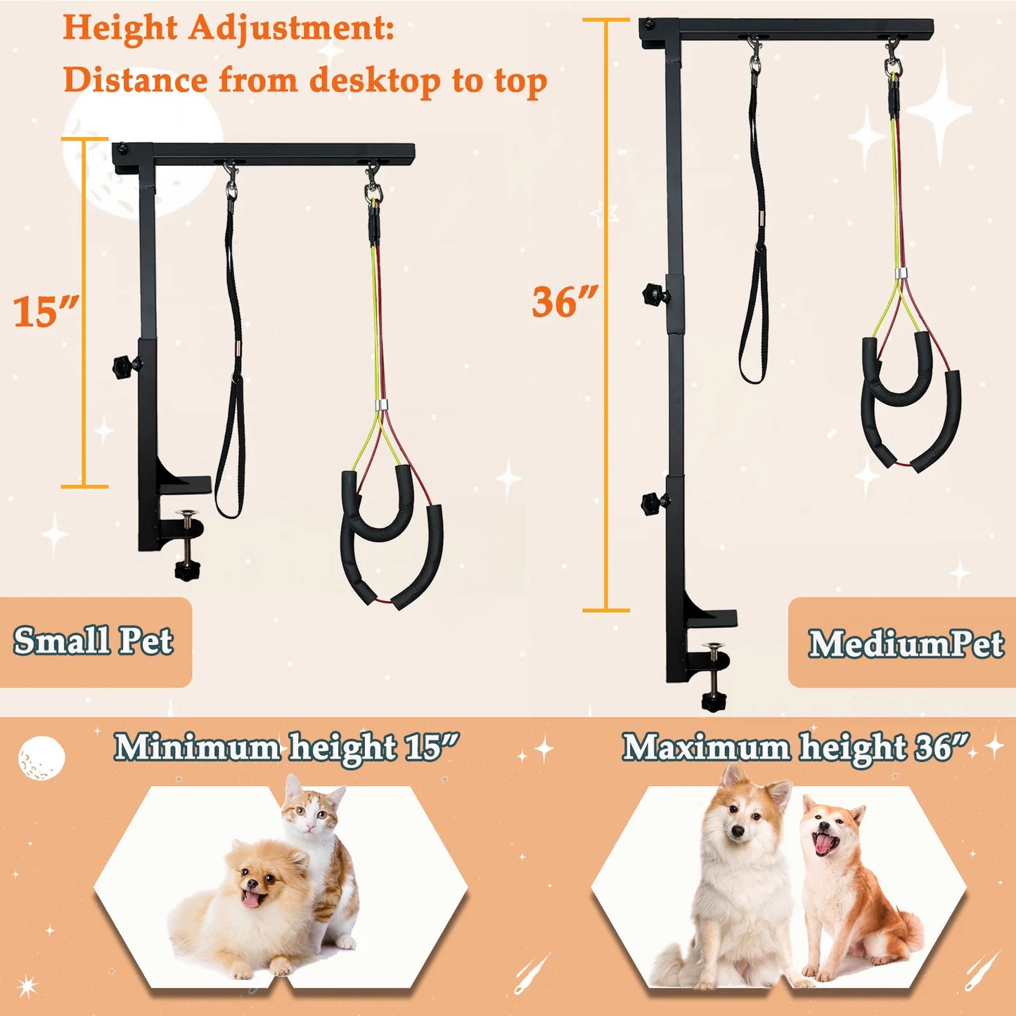 Dog Grooming Arm With Clamp For Small And Medium Dogs