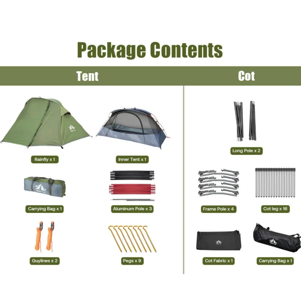 Night Cat Elevated Camping Cot Tent With Waterproof Mesh Shelter