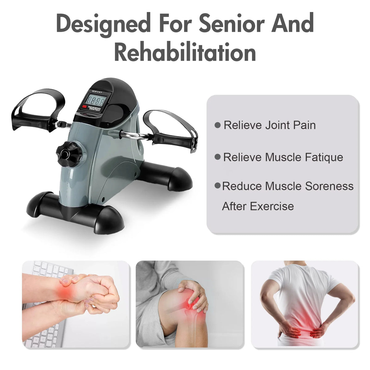 Motorized Under Desk Pedal Exerciser Bike With LCD Display