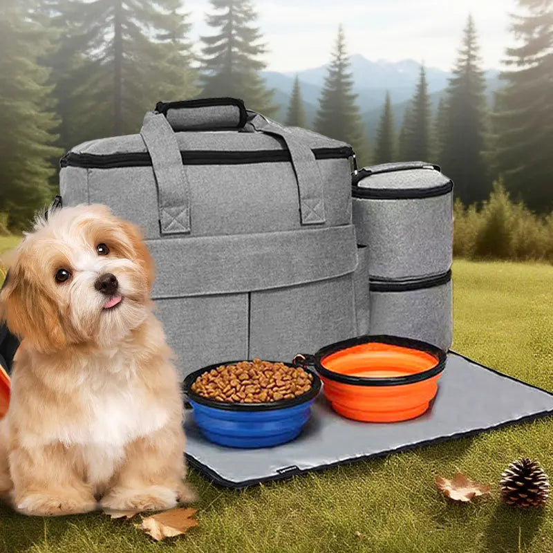 Portable Pet Travel Backpack With Foldable Snack Pouch