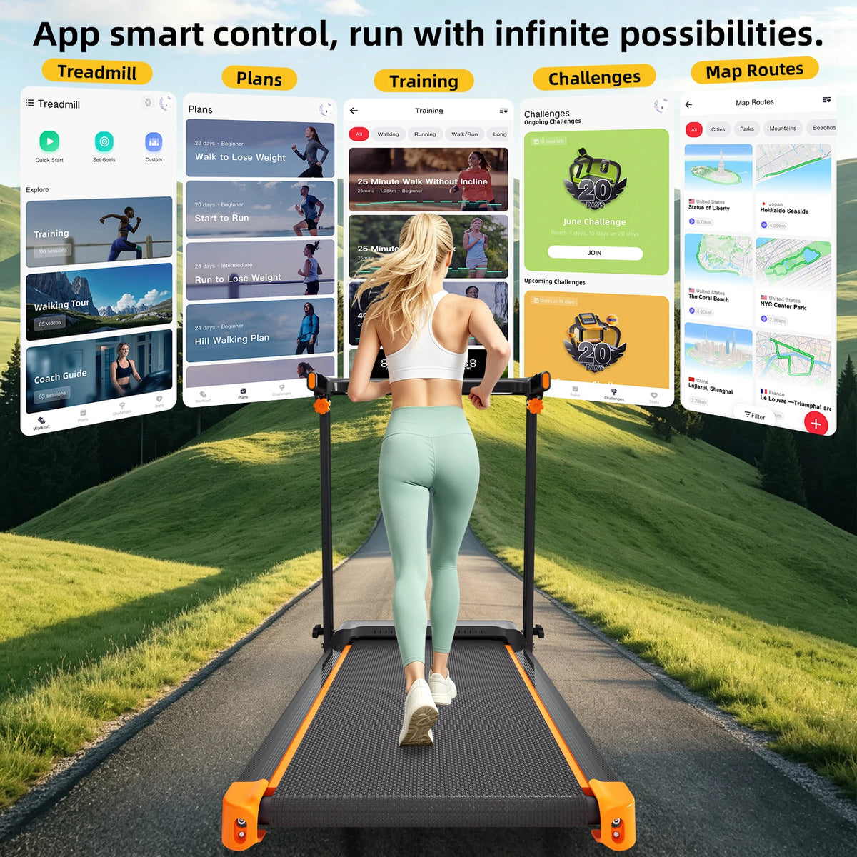 Foldable 3-in-1 Walking Pad Treadmill With Incline And HIIT Modes