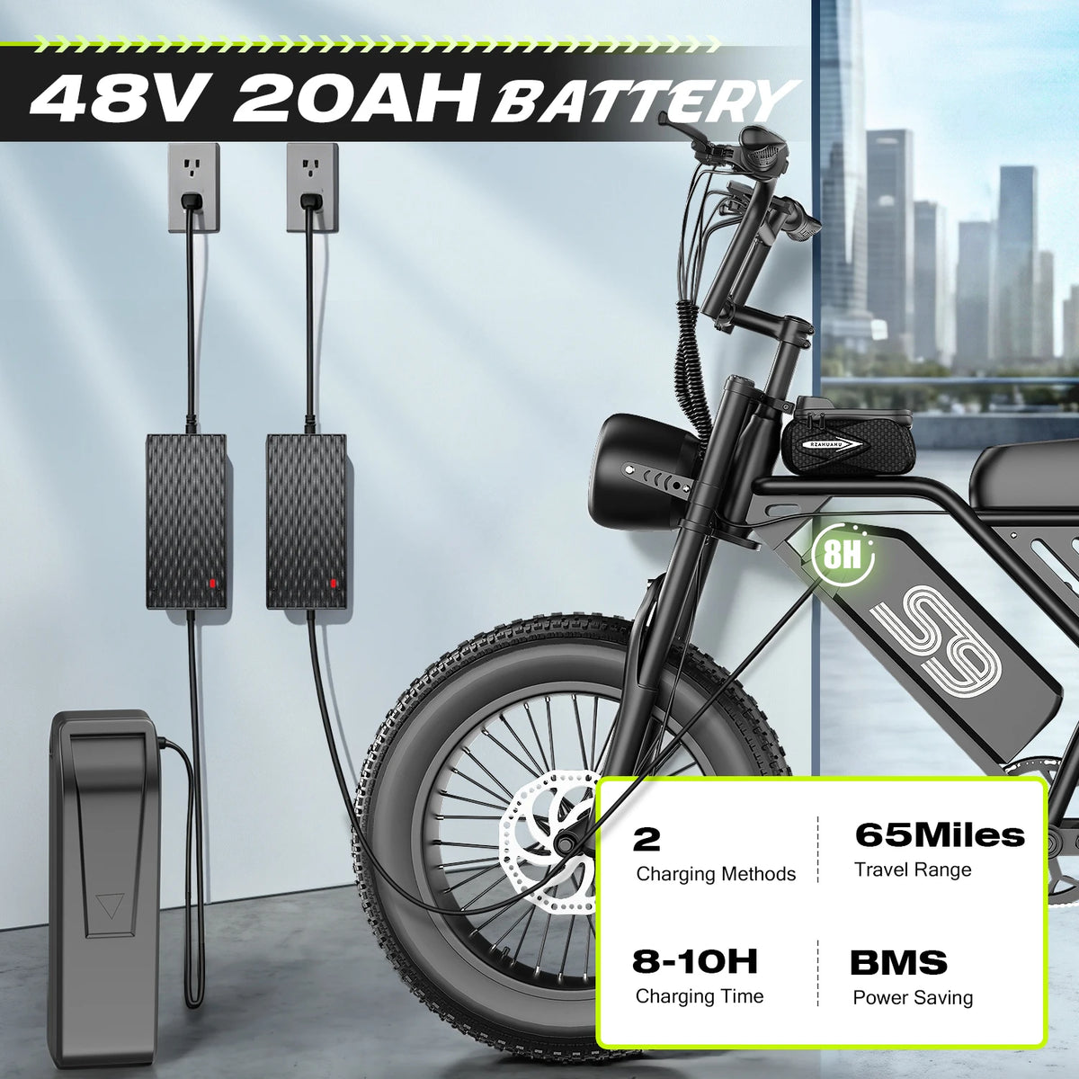 ASKGO Adult Electric Fat Tire All Terrain Dirt Bike