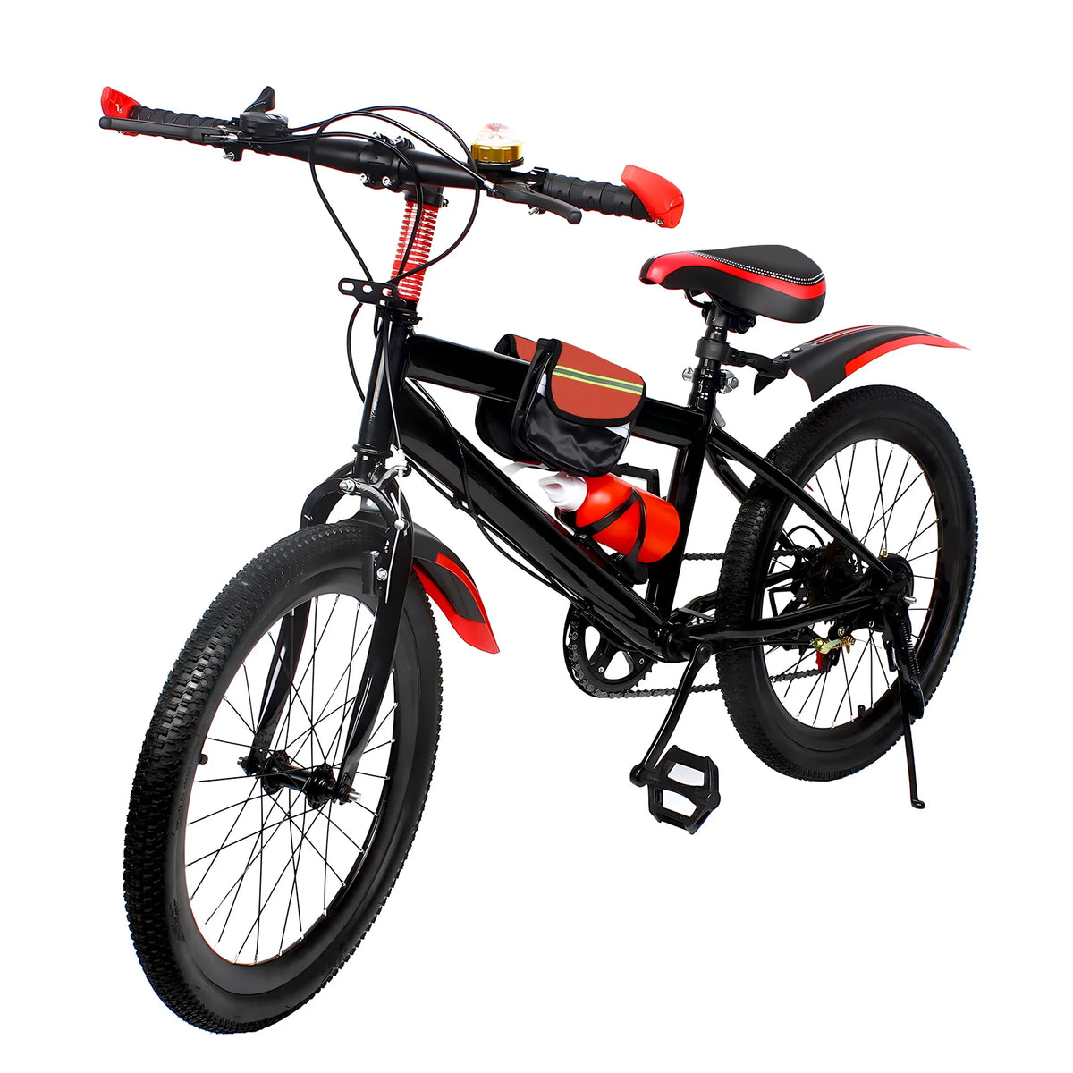 Kids 7 Speed Mountain Bike With Adjustable Seat And Mudguards