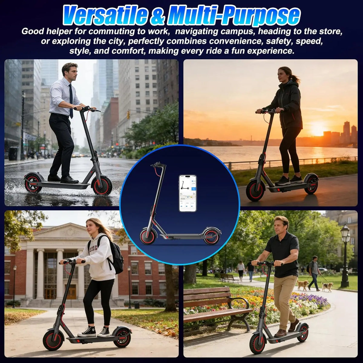 OBX Foldable Electric Scooter for Adults With App Control