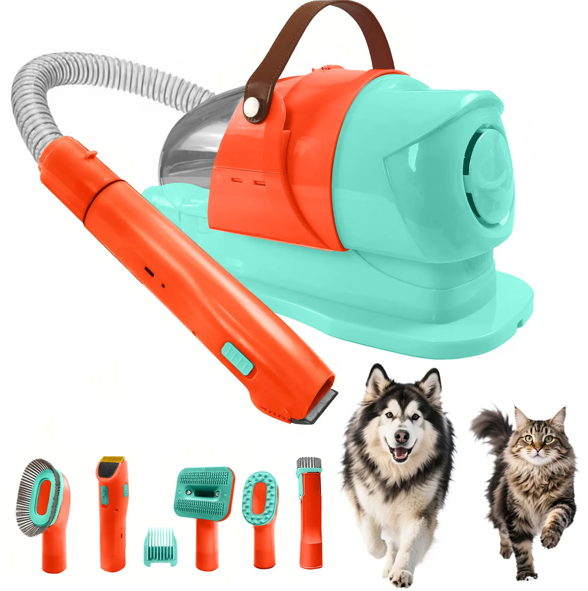 Pet Grooming Vacuum Kit With Powerful Hair Removal And Clipper