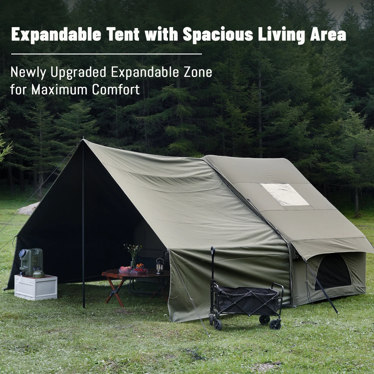 Pakicetus Inflatable Camping Tent With Extended Sun Canopy