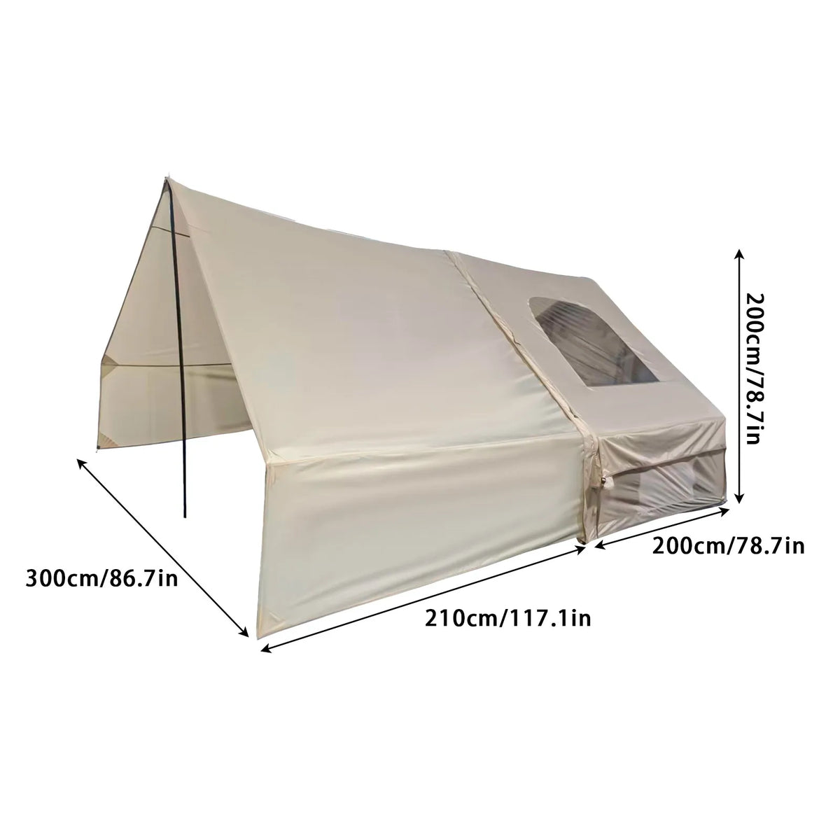 Pakicetus Inflatable Camping Tent With Extended Sun Canopy