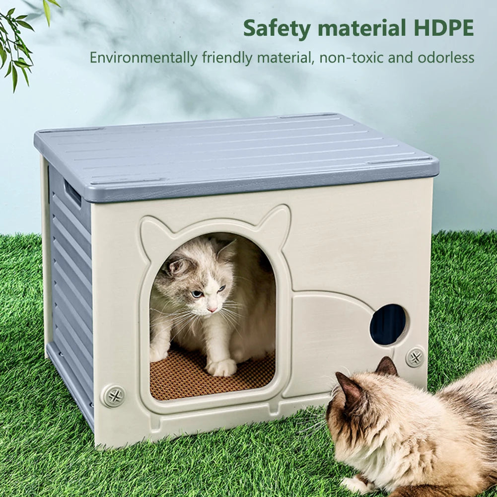 Rainproof Outdoor Cat House For Cozy All Season Pet Comfort