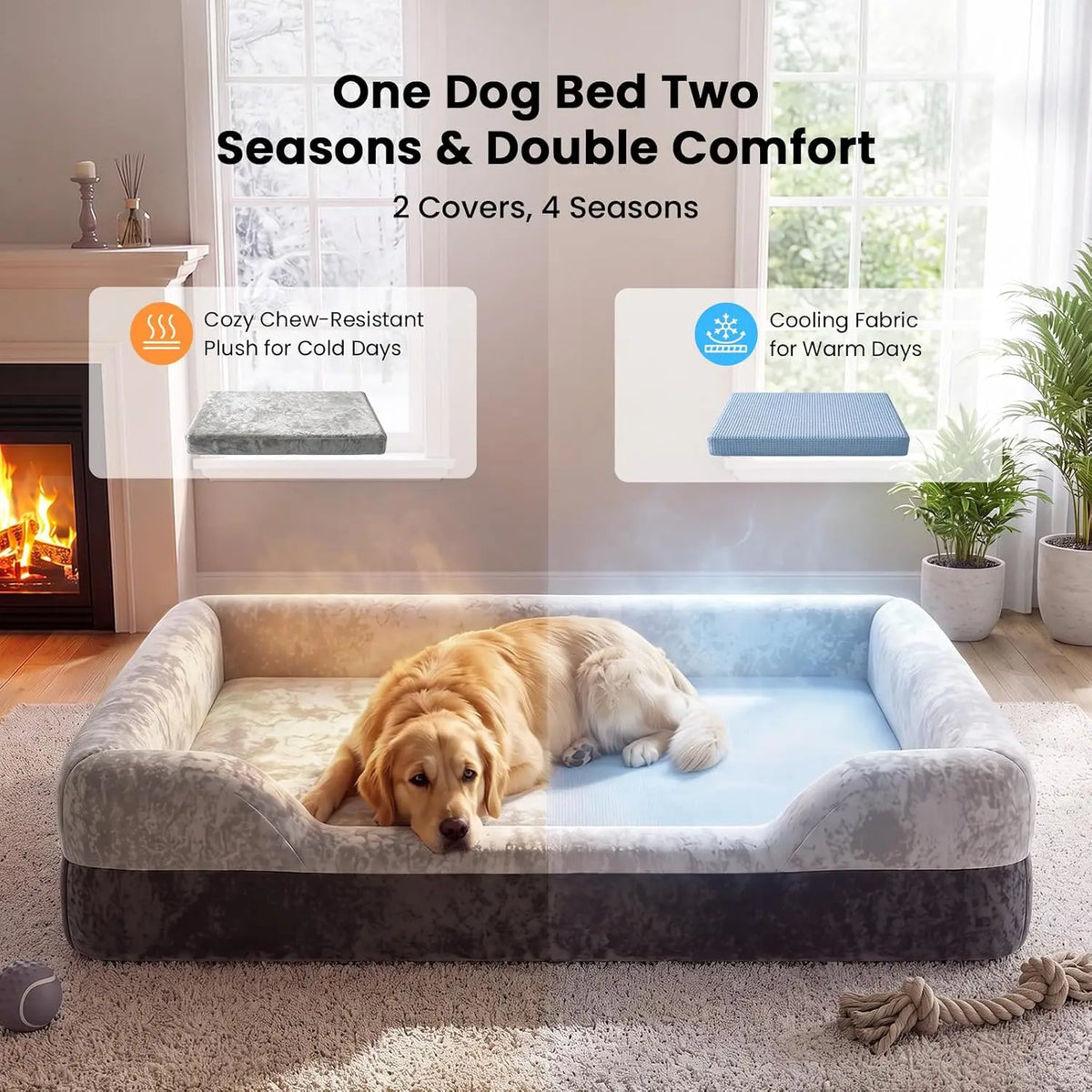 Orthopedic Dog Bed Cooling Gel Memory Foam And Washable Covers