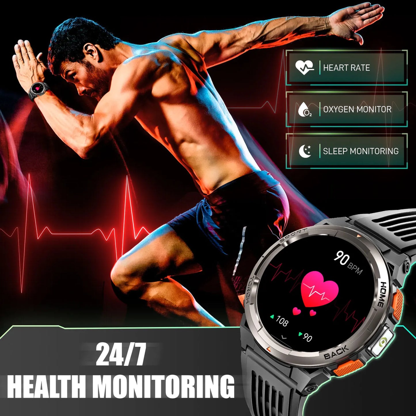 EIGIIS KE5 Smart Watch 3ATM Waterproof With Compass Barometer