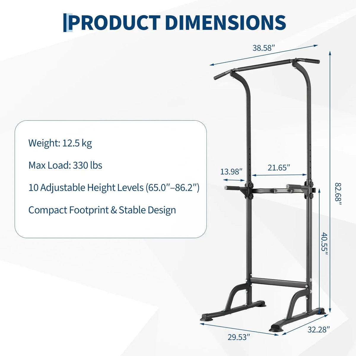 HiMISS Power Tower Dip Station Pull Up Bar Home Gym Equipment