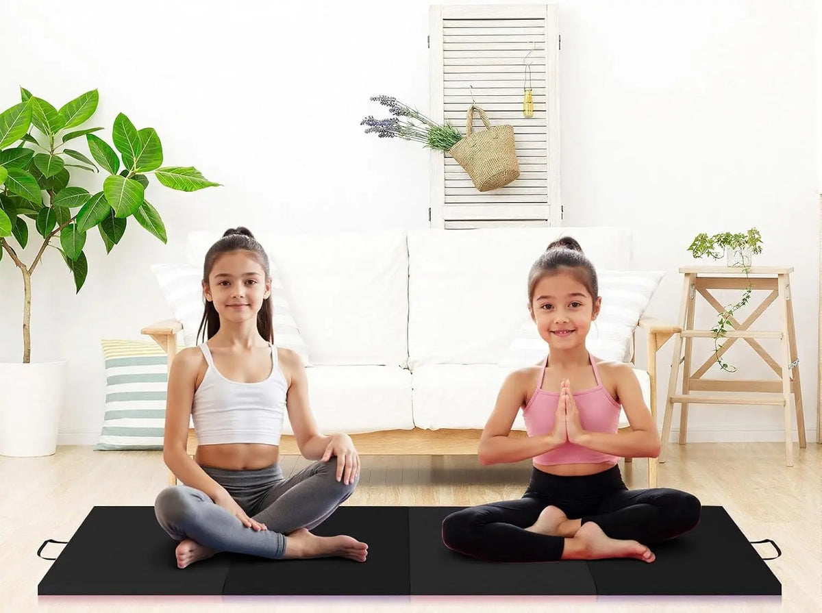 Foldable Exercise Mat With Cushioned Support For Yoga And Training
