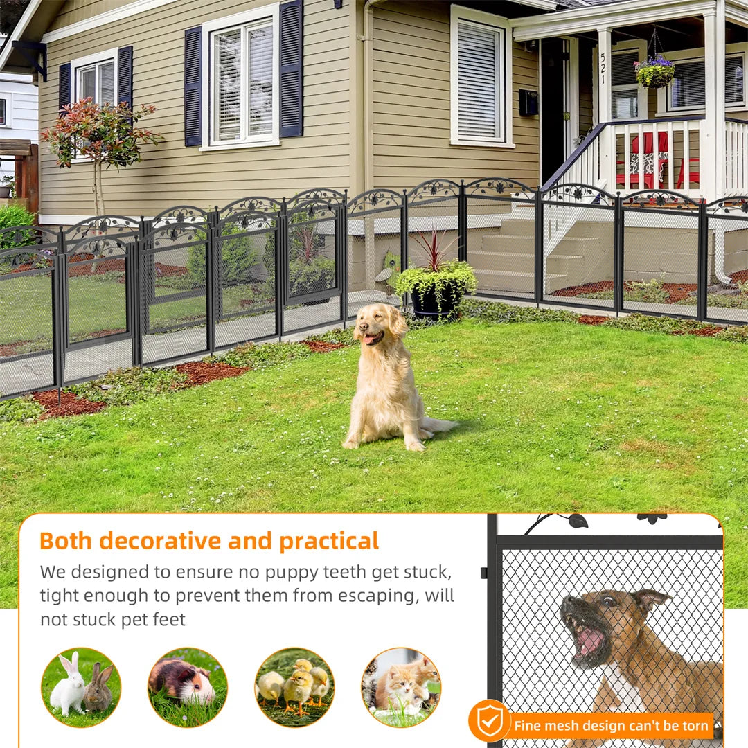 BINGOPAW 8 Panel Heavy Duty Dog Playpen Outdoor Metal Fence With Waterproof Pad