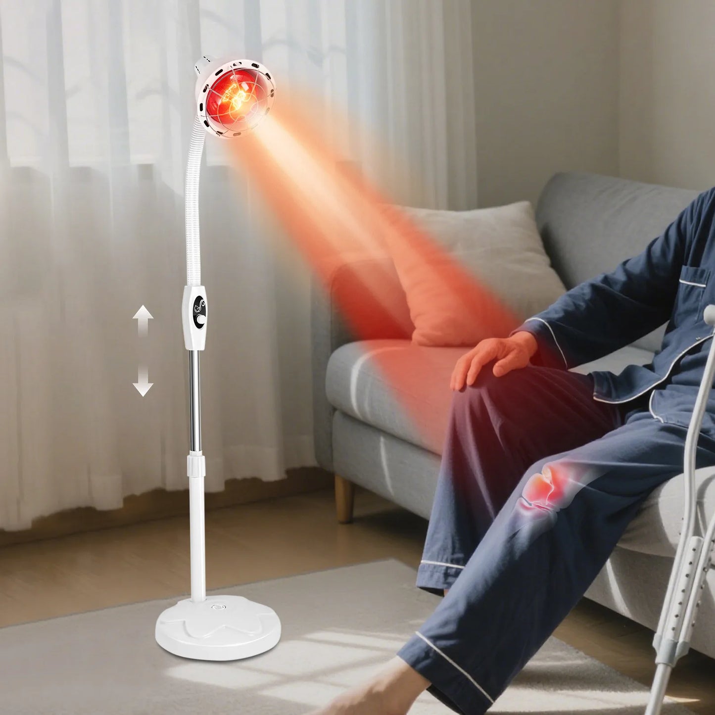 Infrared Heat Therapy Lamp 275W for Pain Relief, Adjustable Angle, Home Use