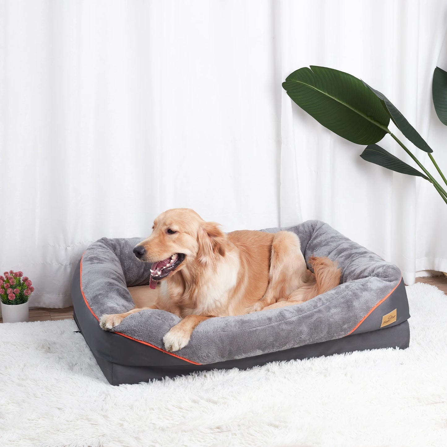 BINGOPAW Anti Allergy Dog Bed Removable Washable Fleece Cover Waterproof