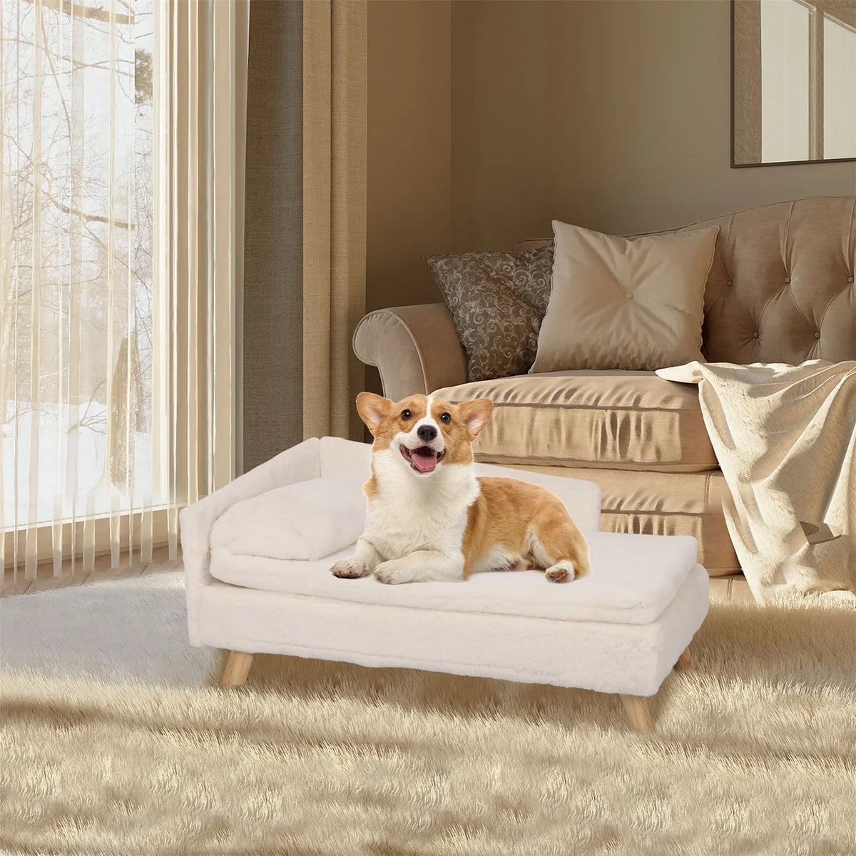 BINGOPAW Nordic Elevated Pet Bed With Cozy Waterproof Cushion