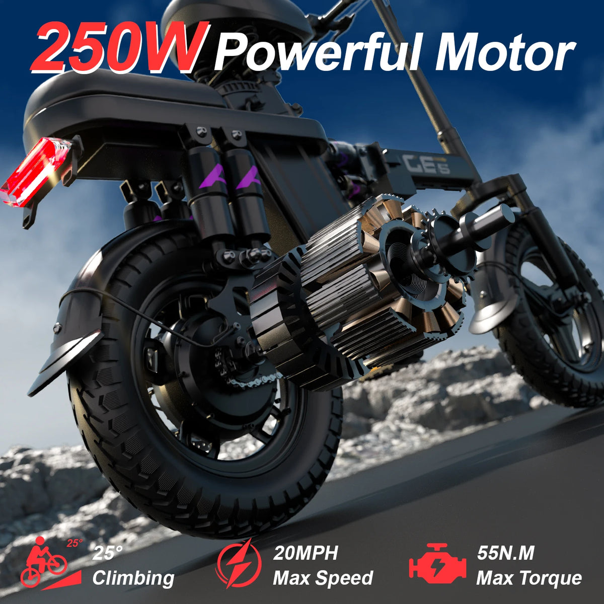 UPlee GE5 Folding Fat Tire Electric Bike For Adults