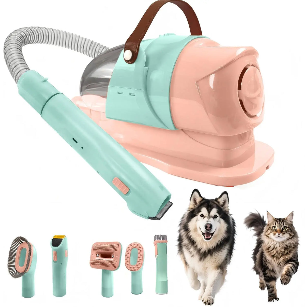 Pet Grooming Vacuum Kit With Powerful Hair Removal And Clipper