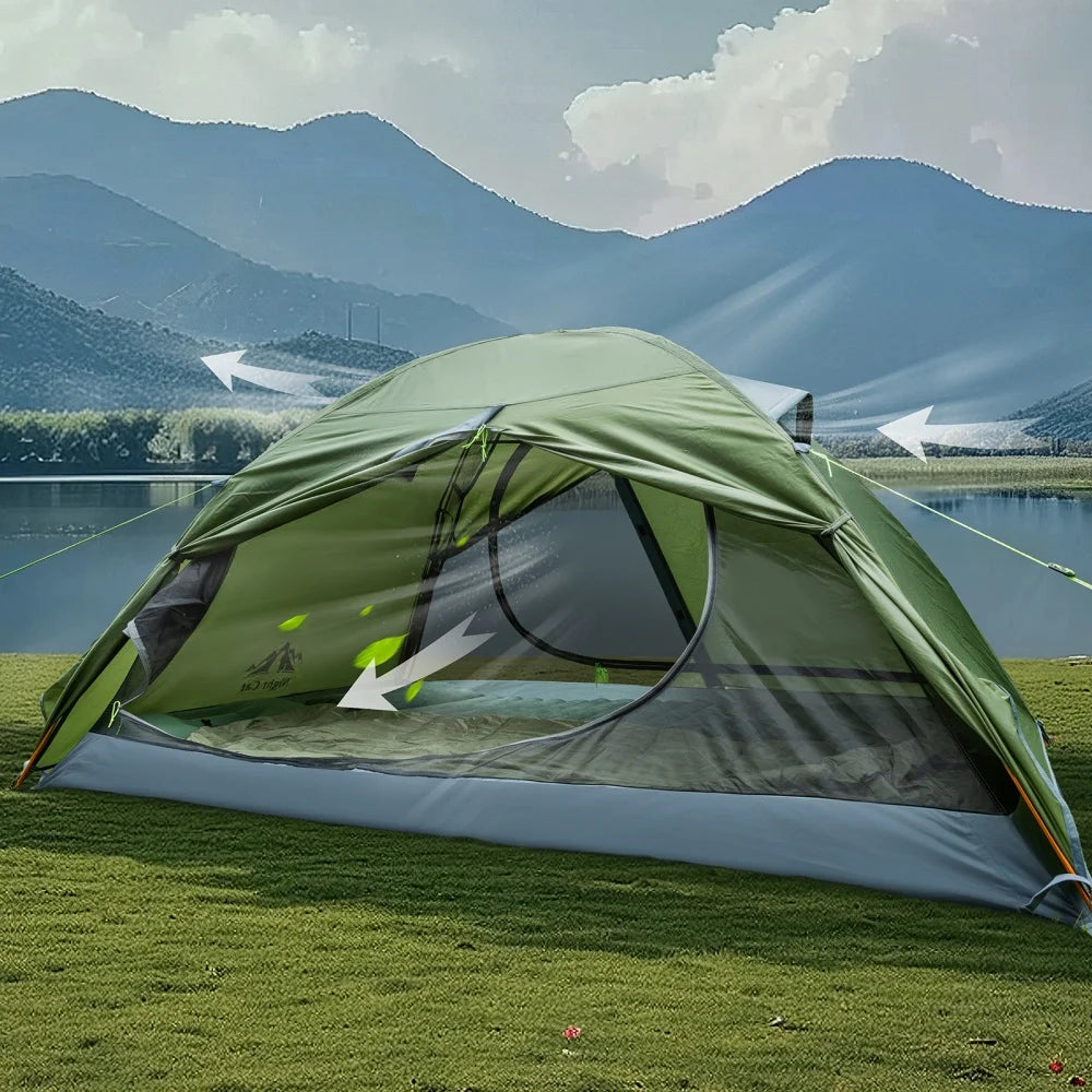 Night Cat Waterproof Two Person Backpacking Tent With Aluminum Poles