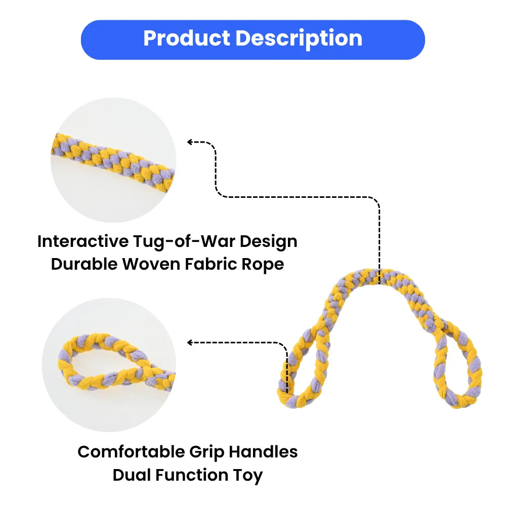 Interactive Dog Rope Tug Toy With Durable Dual Handles