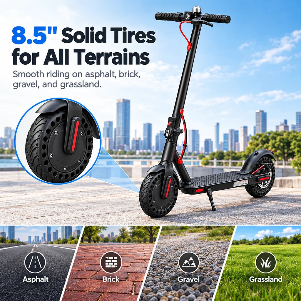 350W Foldable Electric Scooter With App Control And Solid Tires