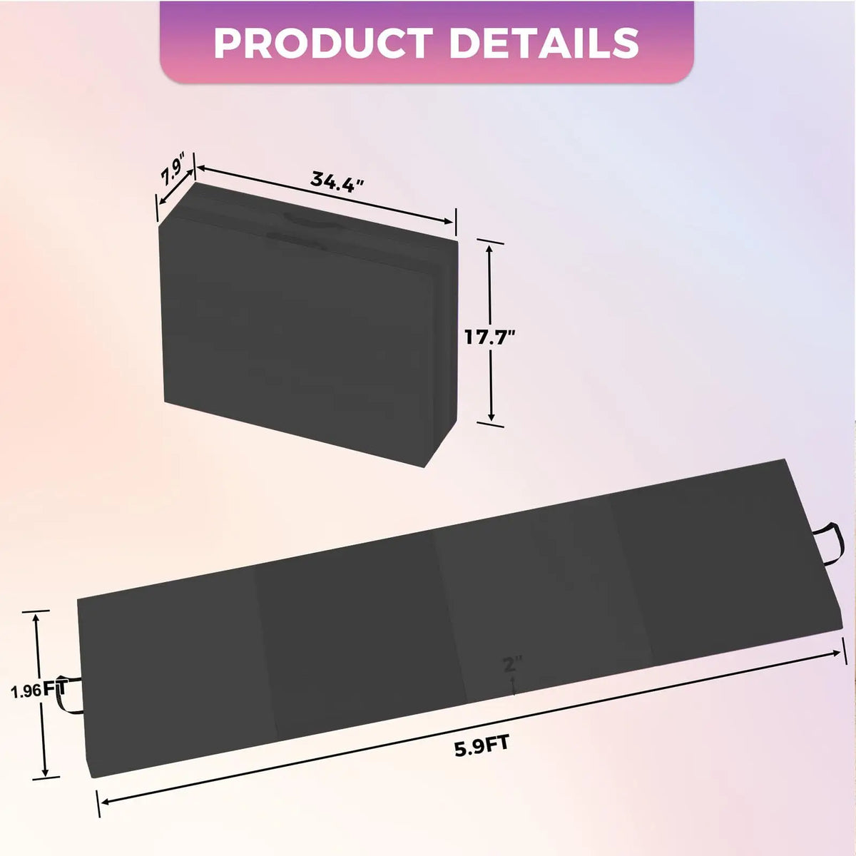 HiMISS Folding Gymnastics Tumbling Mat For Home Fitness And Yoga